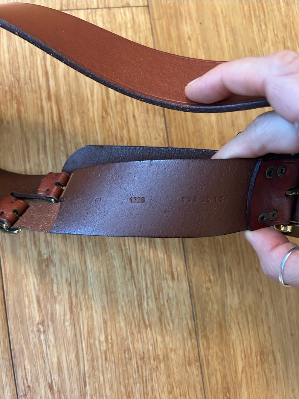 Vintage Ralph Lauren Genuine Leather Double Buckle Western Wide Belt - S - Picture 5 of 6